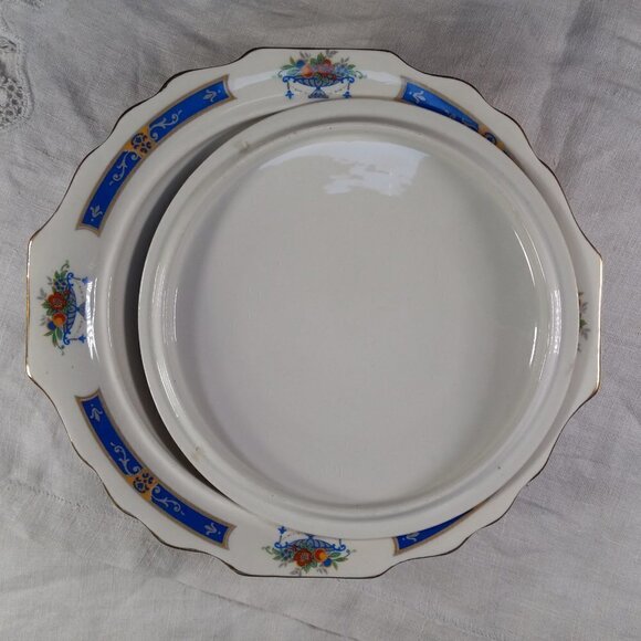 Myott Serving Dish Server MYO100 Fruit in Urn Blue Band Staffordshire England - Picture 4 of 13